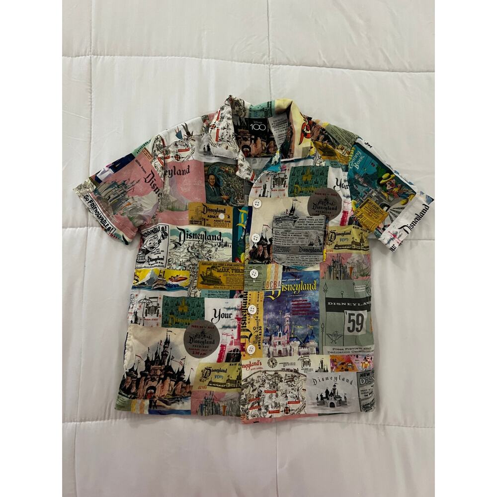 DISNEY 100 Disneyland shirt Boys Sz 3 Button Up Short Sleeve